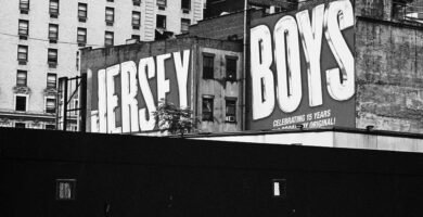 grayscale photo of city buildings